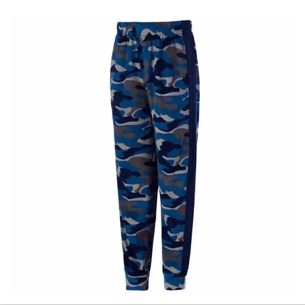 #4 Kids Saint Eve Youth 3 Piece T-Shirt Hoodie Pants PJs Blue & Gray Camo Small